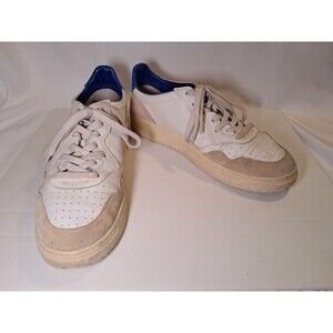 Autry Medalist Super Vintage White Blue Leather Low Top Sneakers 47 EU/US 14 Men